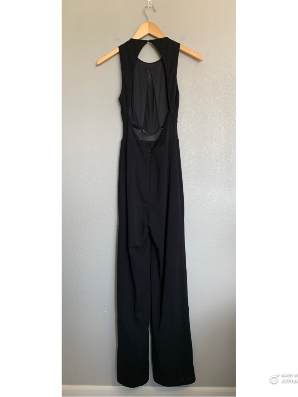 Lulus Small Alluring Perfection Black Mesh Cutout Backless Jumpsuit NWT Formal - Picture 8 of 17